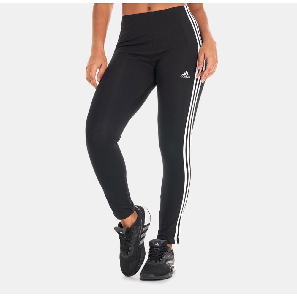 Adidas Originals 3‑Stripes High‑Waisted Leggings Size L Full Length